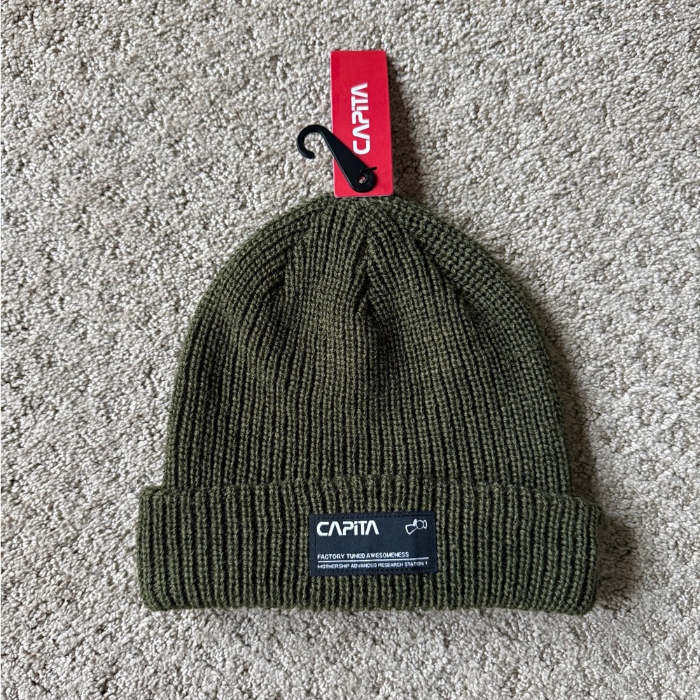 CAPITA Manufacturing Snowboard Beanie Olive Green One Size Fits Most NWT